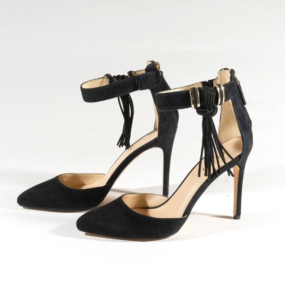 Nine West Black Suede Everafter Pointed Heels, Size 8M - Picture 1 of 5